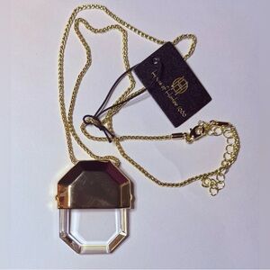 House of Harlow 1960 Gold Tone With Glass Pendant Necklace